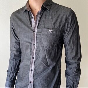 Guess Slim Fit Grey Button Up Dress Shirt